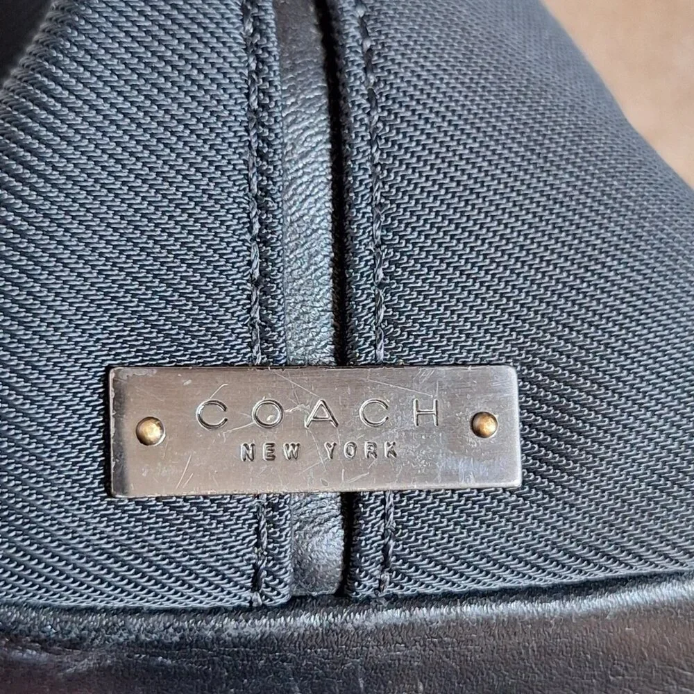 Coach VTG Mercer Y2K Black Twill & Leather Minimalist Shoulder Bag Tote